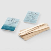 Zomerbruiloft door de blauw golvende zee ombre oce handwaaier (Niet-gemonteerd)