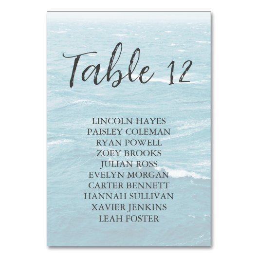 Zomerbruiloft door de blauw golvende zee ombre oce kaart (Achterkant)