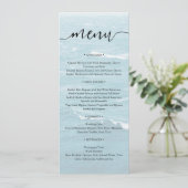 Zomerbruiloft door de blauw golvende zee ombre oce menu (Staand voorkant)