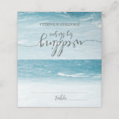 Zomerbruiloft door de blauw golvende zee ombre oce plaatskaartje (Buitenkant ongevouwen)
