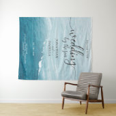 Zomerbruiloft door de blauw golvende zee ombre oce wandkleed (In Situ (horizontaal))