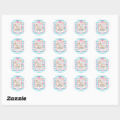 Zomerchic strand en golven Bruidsmeisjesfeest Ronde Sticker (Vel)