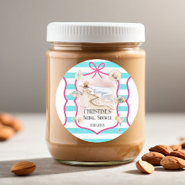 Zomerchique strand- en golven bruidsdouche ronde sticker