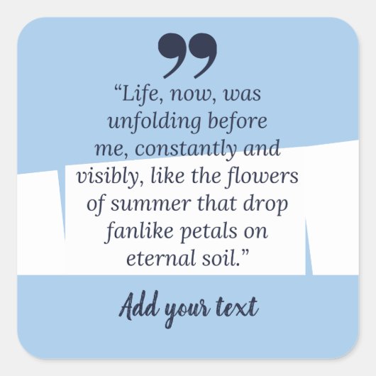 Zomercitaten Groet Vierkante Sticker (Voorkant)