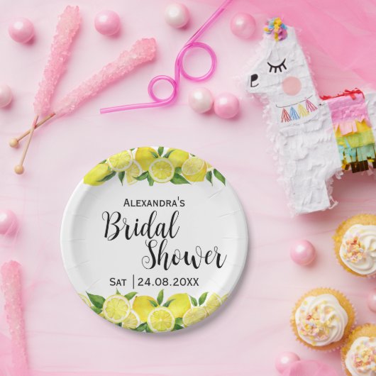 Zomercitroen Citrus Vrijgezellenfeest Geel Levendi Papieren Bordje (Feest)