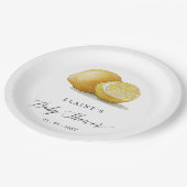 Zomercitroen Limoen Citrus Baby shower Papieren Bordje (Gekanteld)