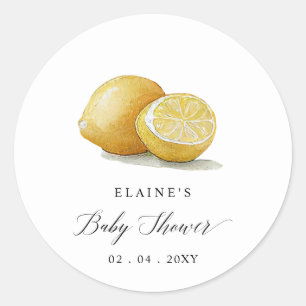 Zomercitroen Limoen Citrus Baby shower Ronde Sticker