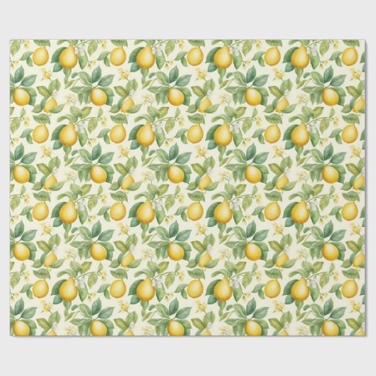 Zomercitroen Waterverf Cadeaupapier (Vlak)