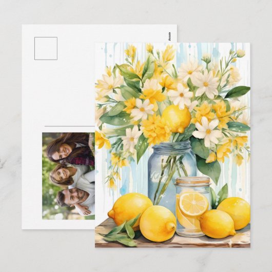 Zomercitroenbloesempot Feestdagenkaart (Voorkant / Achterkant)