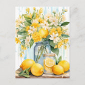 Zomercitroenbloesempot Feestdagenkaart (Voorkant)