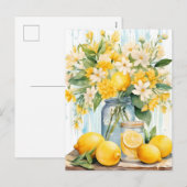 Zomercitroenbloesempot Feestdagenkaart (Voorkant / Achterkant)