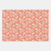 Zomercitroenen bloesempatronen op sinaasappel inpakpapier vel (Voorkant 3)