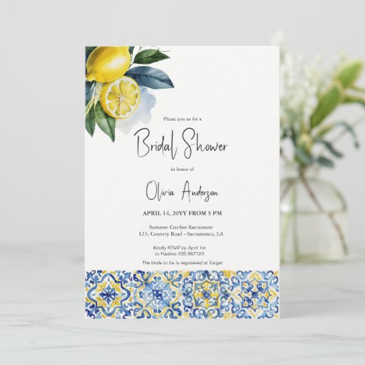 Zomercitroenen mediterraan Vrijgezellenfeest Kaart (Staand voorkant)