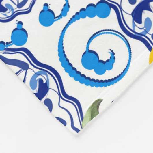 Zomercitrusvruchten, boho, bohaan, bloemMiddelland Fleece Deken (Hoek)