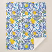 Zomercitrusvruchten, boho, bohaan, bloemMiddelland Sherpa Deken (Voorkant)