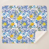 Zomercitrusvruchten, boho, bohaan, bloemMiddelland Sherpa Deken (Voorkant (horizontaal))