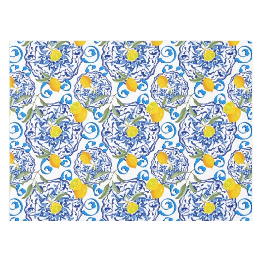 Zomercitrusvruchten, boho, bohaan, bloemMiddelland Tafelkleed (Voorkant (Horizontaal))