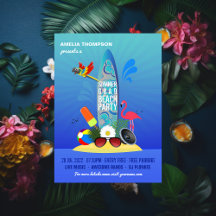 Zomerclub strandfeest logo uitnodiging toevoegen