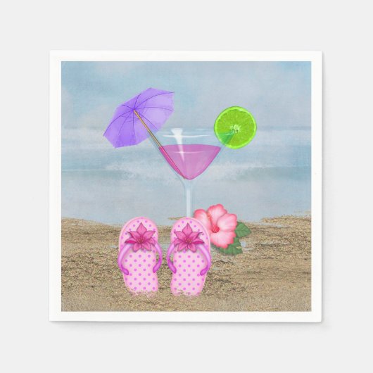 zomercocktails in zand servet (Voorkant)