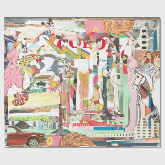 zomercollage-inpakpapier cadeaupapier (Vlak)