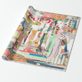 zomercollage-inpakpapier cadeaupapier (Uitgerold)