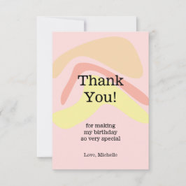 Zomercrème roze Schattige gepersonaliseerd Bedankkaart