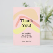 Zomercrème roze Schattige gepersonaliseerd Bedankkaart (Staand voorkant)