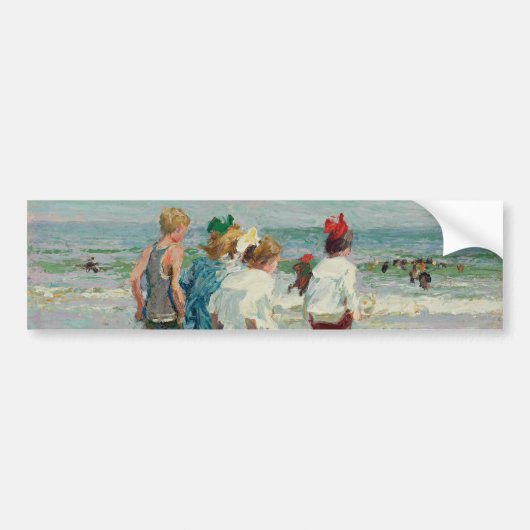 Zomerdag bij Brighton Beach (door E.H. Potthast) Bumpersticker (Voorkant)