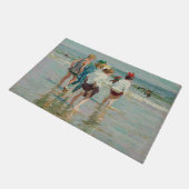 Zomerdag bij Brighton Beach (door E.H. Potthast) Deurmat (Schuin)