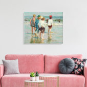 zomerdag in Brighton Beach (door E.H. Potthast) Canvas Afdruk (Insitu (Woonkamer))