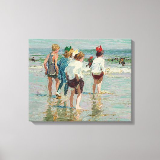 zomerdag in Brighton Beach (door E.H. Potthast) Canvas Afdruk (Voorkant)