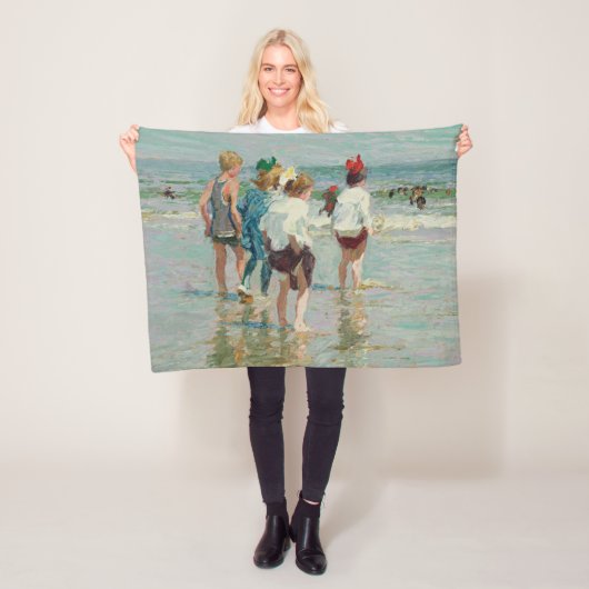 zomerdag in Brighton Beach (door E.H. Potthast) Fleece Deken (In situ)