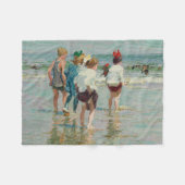 zomerdag in Brighton Beach (door E.H. Potthast) Fleece Deken (Voorkant (Horizontaal))
