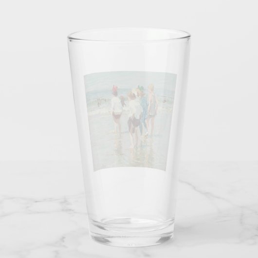 zomerdag in Brighton Beach (door E.H. Potthast) Glas (Achterkant)