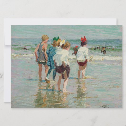 zomerdag in Brighton Beach (door E.H. Potthast) Kaart (Voorkant)