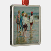 zomerdag in Brighton Beach (door E.H. Potthast) Metalen Ornament (Rechts)