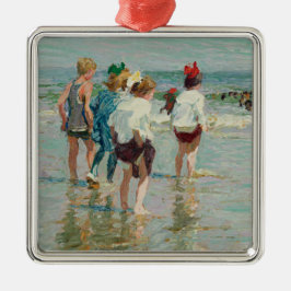 zomerdag in Brighton Beach (door E.H. Potthast) Metalen Ornament