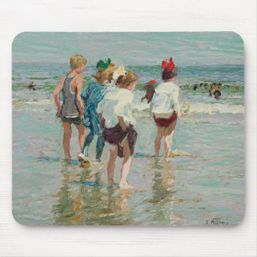 zomerdag in Brighton Beach (door E.H. Potthast) Muismat (Voorkant)