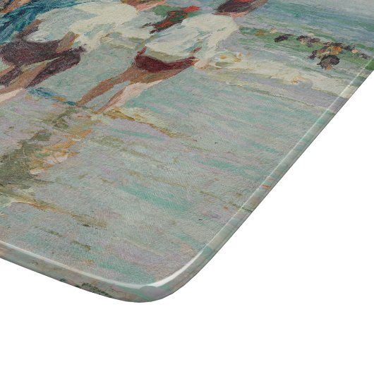 zomerdag in Brighton Beach (door E.H. Potthast) Snijplank (Hoek)