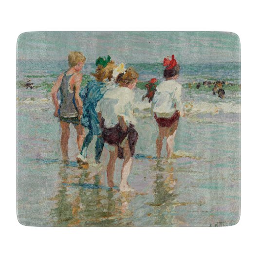 zomerdag in Brighton Beach (door E.H. Potthast) Snijplank (Voorkant)
