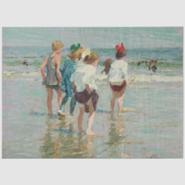 zomerdag in Brighton Beach (door E.H. Potthast) Tissuepapier