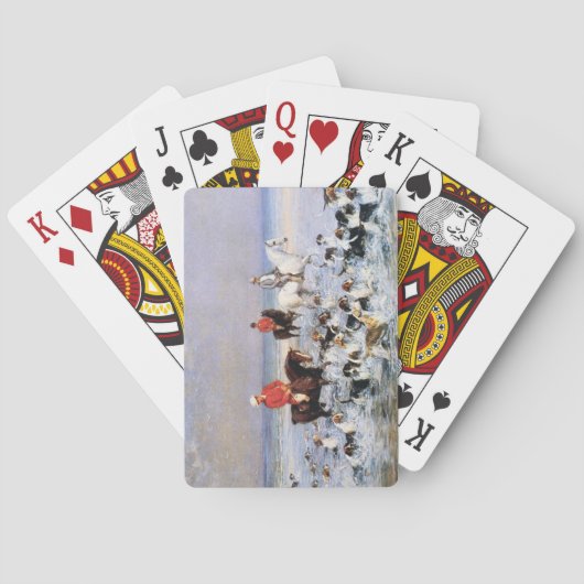 Zomerdag in Cleveland (Paarden en Honden) Pokerkaarten (Achterkant)