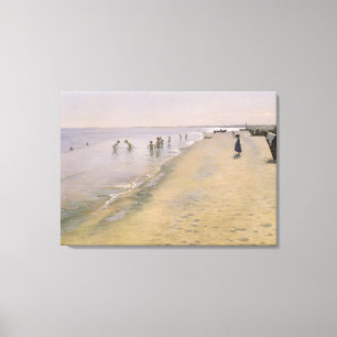 zomerdag in de zuidkust van Skagen, 1884 Canvas Afdruk