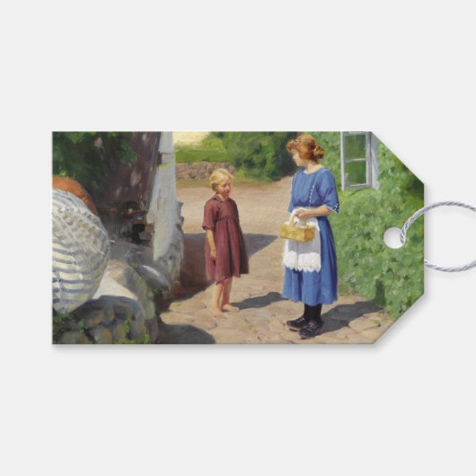 Zomerdag in Denemarken (door H.A. Brendekilde) Cadeaulabel (Voorkant (Horizontaal))