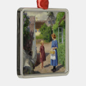 Zomerdag in Denemarken (moeder en dochter) Metalen Ornament (Rechts)
