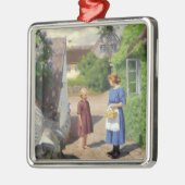 Zomerdag in Denemarken (moeder en dochter) Metalen Ornament (Links)