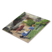 Zomerdag in Denemarken (moeder en dochter) Tegeltje (Zijkant)