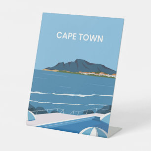 Zomerdag in Kaapstad Reclamebord Met Voetstuk