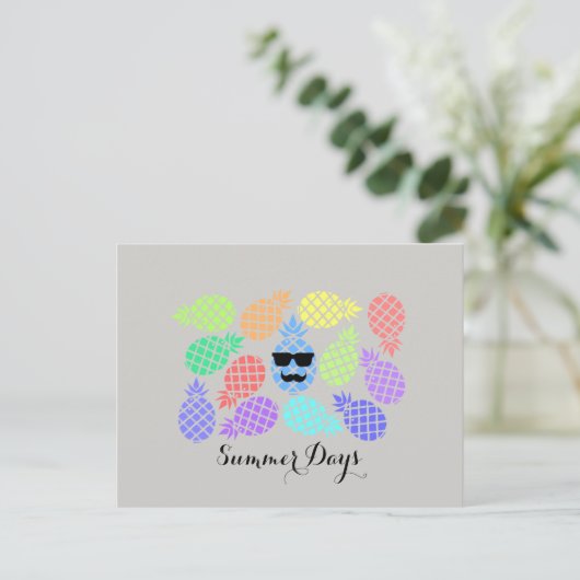 "Zomerdagen" Ananas Briefkaart (Staand voorkant)
