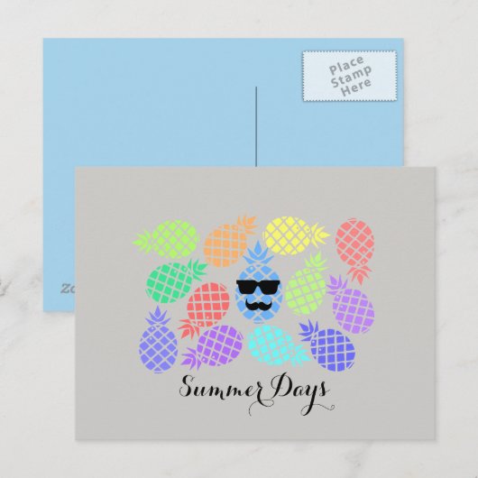 "Zomerdagen" Ananas Briefkaart (Voorkant / Achterkant)